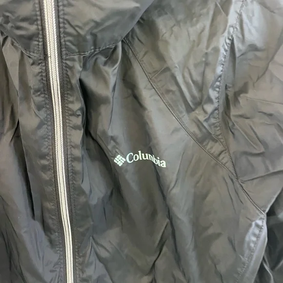 Columbia Windbreaker Medium Women’s Balck Lightweight Jacket pockets hooded - Picture 4 of 13